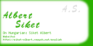 albert siket business card